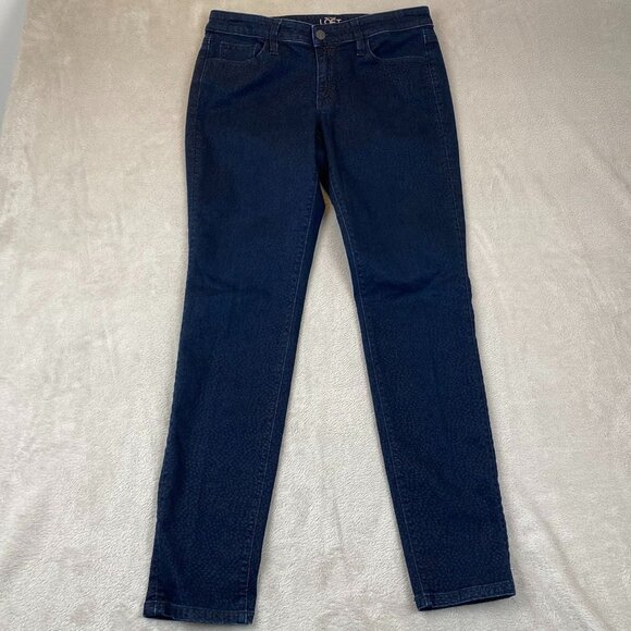 Ann Taylor Loft Womens Jeans 28/6 Modern Skinny Leopard Print Ankle Stretch Blue - Picture 13 of 14